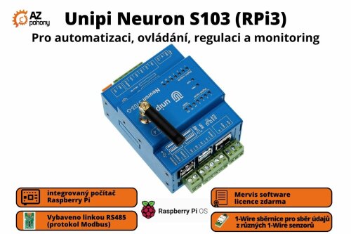 Unipi Neuron S103 (RPi4 8GB RAM) - Pro automatizaci, ovládání, regulaci a monitoring